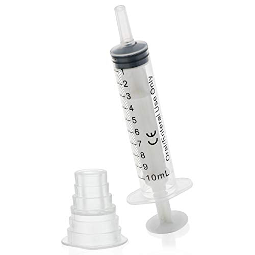 Bright Creations Oral Medicine Syringes with Bottle Adapter - Precise Liquid Dosing & Ml Syringe - Universal Medication Bottle Adapter - Transparent, Pack of 10