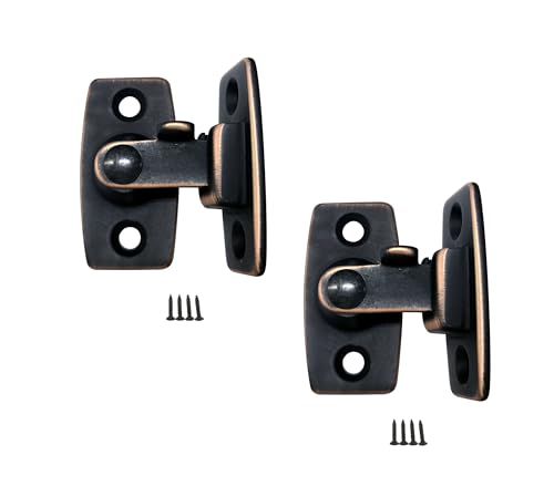 Heavy Forged Solid Brass Door Latch, 90 Degree Right Angle Door Latch Buckle for Doors & Windows, Small, 1.75", Aged Classic Bronze, 2 Pack, Made in Taiwan - color: Aged Classic Bronze-1.75", size: 2 Pack