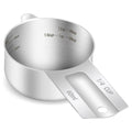 1PCS 1/4Cup (60ml, 2oz) Measuring Cup, Etched Inner Scale Measure Scoop | 18/8(304) Food-Grade Stainless Steel, Seamless One-Piece design, Metric and US Measurement, ‌Rust-Free, Dishwasher-Safe - size: 1/4Cup