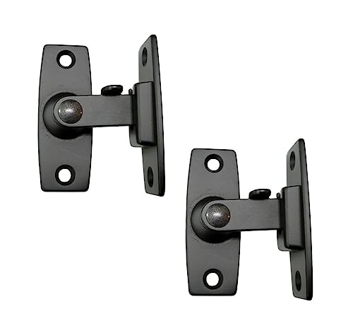 2.5" Heavy Forged Solid Brass Door Latch, 90 Degree Right Angle Door Latch Buckle for Doors & Windows, Matte Black, 2Pack, Made in Taiwan - color: Matte Black, size: 2pack(90 Degree)