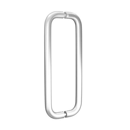 BRIXWELL Straight Back-to-Back Pull Handle Aluminum Material, Clear Anodized Finish, 11" Total Length, 10" Center-to-Center, 1" Diameter, 3-1/4" Projection - color: Clear Anodized, size: 11 Inch