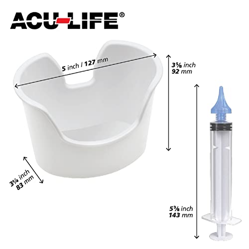 Acu-Life Earwax Removal Kit, Tri-Stream Syringe Tip For Ear Cleaning | Includes Removal Basin, Safe Care Tool for Wax Build-up, Gentle Ear Hygiene Solution & Irrigation, Comfortable Fit for Family - style: Syringe & Basin