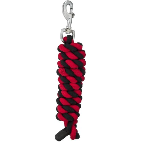 Tough 1 Cotton Leads with Bolt Snaps - color: Red/Black