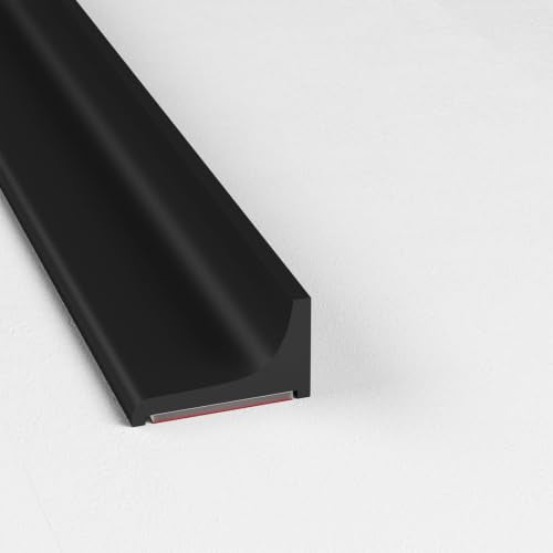 Kitchen Sink Splash Guard and Bathtub Water Barrier, 39 in, Black | Flexible self-adhesive water dam, splash guard for bathtub, cooktop and shower threshold, trims to fit smooth surfaces - color: Black, style: 39Inch
