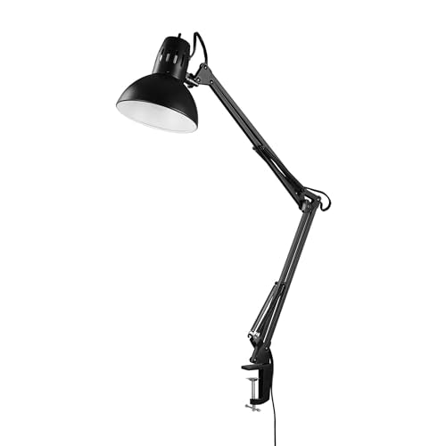 Globe Electric 12641 Architect 32" Swing-Arm Clamp-On Lamp, Black Architect, Finish, LED Bulb Included - color: Black, Architect, size: 32 inches