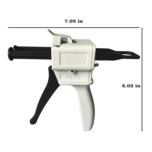 1 PCS Dispenser Gun, 50ml Dispensing Gun Kit，1:1 | Including cylinder and nozzle，Impression Mixing Dispensing Dispenser AB Gun 1:1 (50ML-1:1)