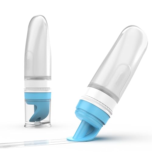 Eli & Ali Swiper Tube - Refillable No-Touch Cream Applicator, Blue 1 Pack | Silicone Ointment & Cream Dispenser for Sunscreen, Diaper Rash, Tattoo Aftercare, Nipple, Progesterone - TSA Friendly 2oz - color: Blue, size: 2 Ounces