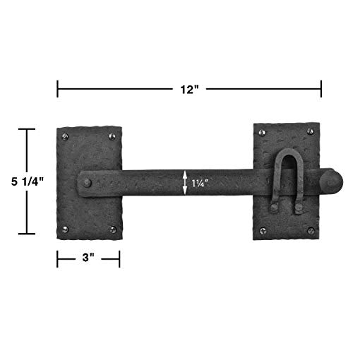 Fence Gate Latch Lock Black Wrought Iron Gate Latch 12 Inch | Renovator's Supply - color: 12-inch Latch, size: Pack of 1