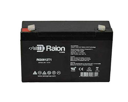Raion Power 6V 12Ah Compatible Replacement Rechargeable AGM Battery for Zareba SP10B Solar Fence Energizer