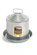 Little Giant® Double Wall Metal Poultry Fount | Poultry Waterer | Heavy Duty Galvanized Steel Waterer | Made in USA (Silver, 2 Gallon) - size: 2 Gallon