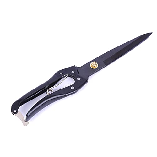 Grass Sheep Shear - Coated Wear-Resistant Handle, Manganese Steel Double-Edged, Strong Spring Suitable For Manual Shearing of Cow, Sheep, and Horse Hair (Black 10.2 inches) - color: Black 10.2 Inches