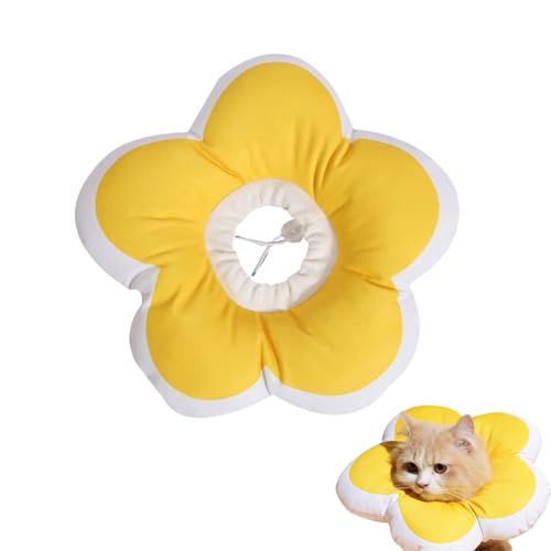 POPETPOP Cat Neck Cone Waterproof Pet Elizabethan Collar Flower Shape Recovery Collar for Anti-Bite and Anti-Lick After Surgery Lightweight Washable Cat for Cats and Kittens