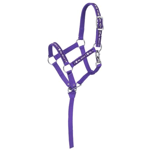 Tough1 I Love My Mini Nylon Halter - color: Purple, size: Medium