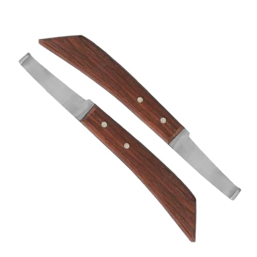 Hoof Knife Single Sided Edge Wide Straight Blade – Stainless Steel Straight Blade Farrier Tool with Wooden Handle, Multipurpose Hoof Trimming Knife for Livestock, 3-Inch Blade, 8.5-Inch Overall - style: Extra Long Shaft - RH