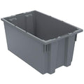 Akro-Mils 35185 Nest and Stack Plastic Storage Container and Distribution Tote, (18-Inch L x 11-Inch W x 9-Inch H), Gray, (6-Pack)