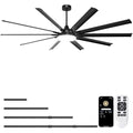 Ohniyou 96" Industrial Ceiling Fan with Bright Lights, High CFM Shop Fan | Remote/App Control, 10 Aluminum Blades, Extra Large Metal Fan for Covered Patio, Gym, Warehouse, Black - color: Black, style: With Light