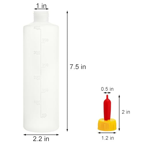 Okllen 10 Sets 400ml Lamb Feeding Bottle with 20 Nipples, Plastic Goat Milk Feeder for Goats, Lambs, Small Animal Pet Drink Bottle, Reusable Silicone Nipple for Farm Livestock Feeding
