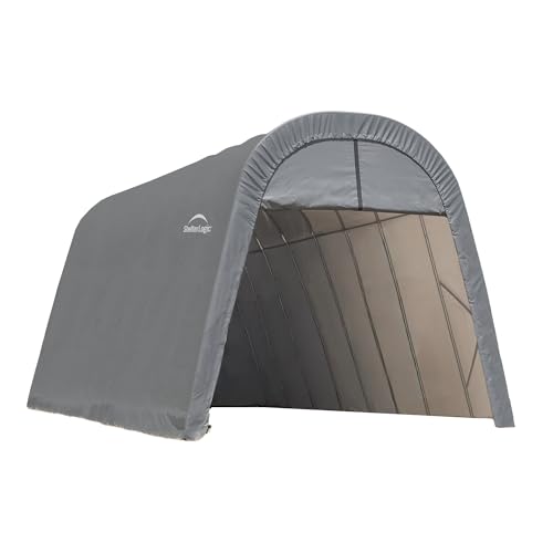 ShelterLogic Roundtop Instant Garage Shelter, 14x32x12 ft | All-Season Cover, For RVs, Trucks & Equipment, Agricultural Model, Protective Frame Boot Covers