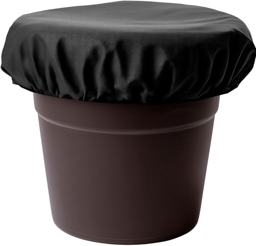 Horse Bucket Cover - Waterproof Bucket Cover for Feed Buckets for Horses, 210T Ripstop Polyester, Fits 2-5 Gallon (8-20 Quart), Cold-Flexible Daily-Use Cover (Black) - 1 pc - color: Black