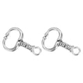 Generic 2-Pack Medium Bull Nose Pliers, Stainless Steel Spring Bull Nose Pliers with 2.2" Inner Diameter, Livestock Animals Equipment Automatic Locking Bull Nose Lead [Silver]