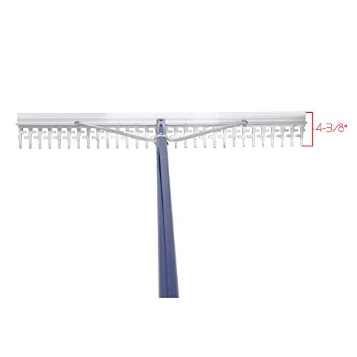 Extreme Max 3005.4095 36" Commercial-Grade Screening Rake for Beach and Lawn Care with 66" Handle,Silver - size: 36"
