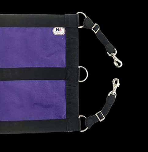 Majestic Ally 1200D 29"x19" Horse Stall Guard with Replaceable and Adjustable Length Straps and Replaceable Hardware (Purple Black) - color: Purple black