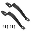 WellMade 10" Barn Door Handles Heavy Duty,Gate Handle for Wooden Fences Shed, Rustic Metal Decorative Sliding Door Pull Handles (Black 2 Packs)