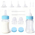 DEMORA Kitten Bottle Feeding Kit, Graduated Nursing Feeding Bottles for Pet Kitten Puppy Hamster Rabbit with Two Kinds of Replaceable Nipples Feeder (Clear, 4 oz) - size: 4 Ounce