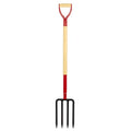 Heavy Duty Garden Fork for Digging, 4 Tines Pitch Fork for Gardening Compost, Garden Pitch Fork with Wooden Handle, 45 Inches