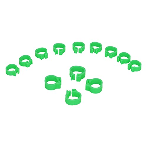 Zerodis 100PCS 8mm Leg Rings, Plastic Identification Bands for Pigeons, with Reusable Easy to Install for Poultry Dove Marking (Green) - color: Green