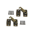 Solid Brass Shutter Bar/Door Latch, 7/8" x 2-3/32", Antique Brass, 2 Pack, Made in Taiwan - color: Antique Brass, size: 2 Pack