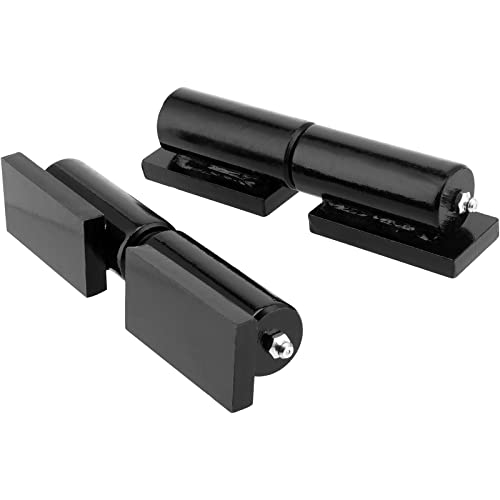 SHEUTSAN 2 Pack 7 Inch Heavy Duty Barrel Gate Hinge, Weld On Barrel Gate Hinges Trailer Gate Hinges with Steel Ball Bearing for Swing Gates, Trailer Ramp Gates, Black
