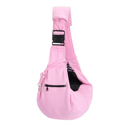 Dog Sling Carrier for Small Dogs and Cats Up to 16.5 Lbs, Breathable with Shoulder Pad Pet Crossbody Shoulder Bag, (Pink, 1 Pcs) Intended for Outdoor/Camp/Travel - color: Pink