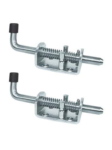 Spring Loaded Gate Latch Pin Barrel Bolt 6in x 1/2in Stem Durable Zinc Plated Solid Steel Heavy Duty for Tailgate - 2pcs - style: Heavy Duty 2pcs - 6in
