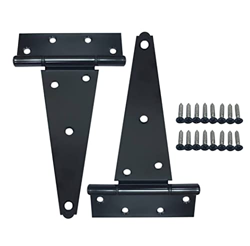 Stainless Steel Extra Heavy Tee Hinge, (2pack(8"), Black Coated) - color: black coated, size: 2pack(8")