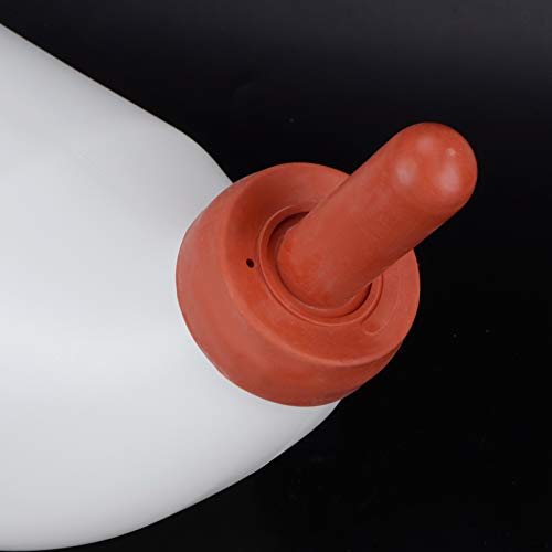Calf Feeding Milk Bottle, 4L Plastic and Rubber Cattle Farm Bottle with Detachable Nipple, Handle for Easy Access