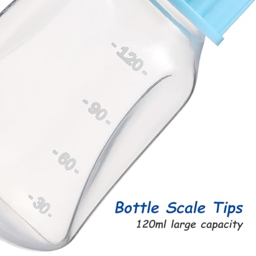 POPETPOP Kitten Feeder Bottle Set 4Oz with Leakproof Baffle Cleaning Brush Pet Nursing Kit for Puppies Newborn Small Animals Food Grade Material