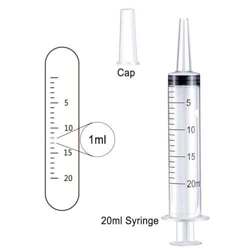 20ml Syringe Without Needle, Syringe for Liquid, Scientific Labs, Measurement, Disposable Individual Package, Pack of 12 - size: 20ml