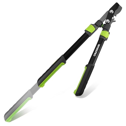 WORKPRO Extendable Bypass Lopper for Gardening, 25-37" Branch Cutter | Heavy Duty Pruning Shear, SK5 Blade, 1.5" Cutting Capacity, Gear System, Comfort Handle, for Tree Trimming - size: 1PC- 25"-37" Lopper