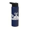 Funny Goat Gift for Men Women Kids Youth Girls Boys Mom Dad Stainless Steel Insulated Water Bottle - color: Navy Blue