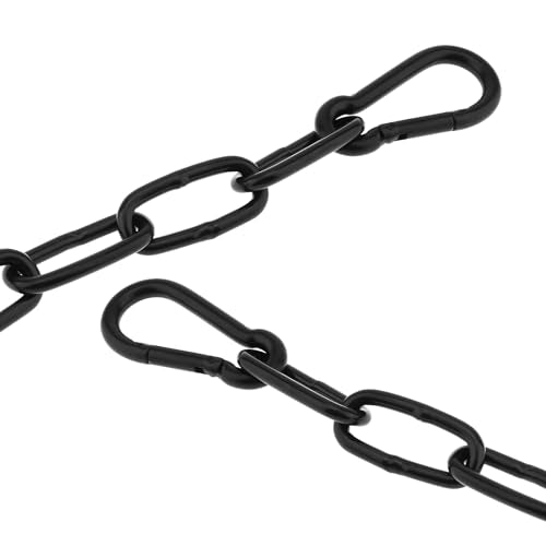 39 inch Gate Chain Lock with Both-Ended M5 Carabiners,Chain Dia 4 mm,Black | 304 Stainless steel, for outdoor fence gates,pet cages, easy to lock/unlock, extra security, for gate that wouldn’t stay shut - size: 39" x 5/32"