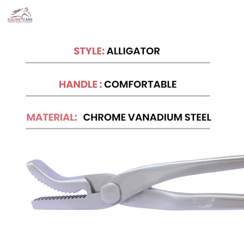 Hoof Clincher 12 Inch Alligator Jaw Horse Farrier Tools | Chrome vanadium steel horseshoe nail clincher for turning down nail ends; 12 inch farrier pliers for shoeing and hoof care - style: Alligator Jaw