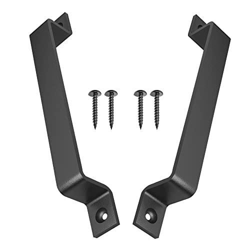 2-Pack 10 Inch Straight Bar Barn Door Handle - Black Cast Iron Pull for Sliding Doors, Gates, Sheds, Fences, Closets - Indoor Outdoor Farmhouse Hardware - size: 10" - 2 Pack, style: Straight Bar