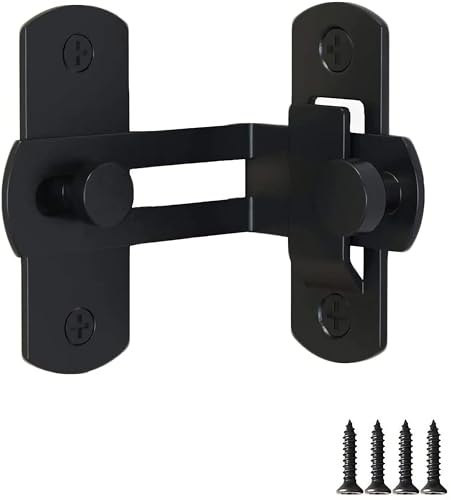 WAYDA Barn Door Lock, 90 Degree Right Stainless Steel Angle Door Latch Buckle for Doors and Windows | Sliding Gate Latches for Doors, Gates, Cabinets, Sheds, Fences Carbon Steel Gate Hardware