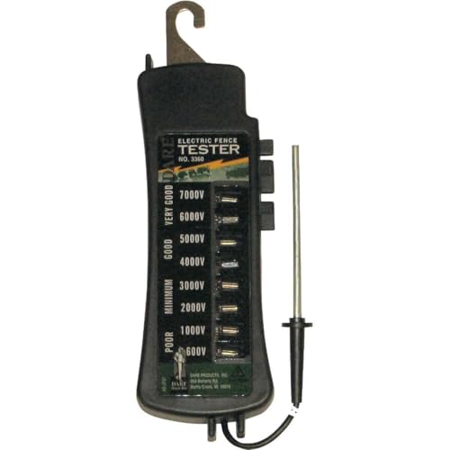 DARE Products 3360 831942 Eight Lite Electric Fence Tester, Black, 12" x 4"