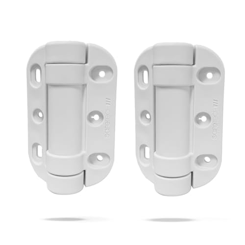 Safetech Hardware MegaKlik Self Closing Gate Hinges | Self-Aligning Heavy Duty Spring Hinges | Adjustable Tension | Pool Safety Hinge | Square Post, Aluminum Gates | Swing Close 185lb SHH135 - White - color: White, size: MEGAKLIK