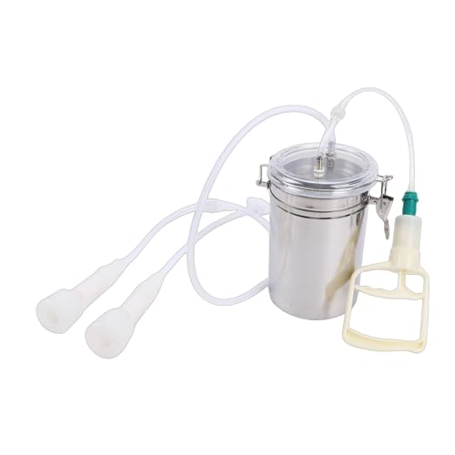 Manual Milking Machine, Goat Milking Machine Cow Hand Vacuum Pump Portable Milking Kit 2000ml Effort Saving Cow Milking Machine for Milk Plant Farm