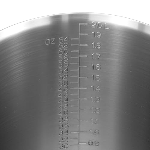 QWORK 304 Stainless Steel Measuring Cup 64 OZ with OZ/ML Graduations, 8 Cup Kitchen Mixing Pitcher, Precision Engraved Markings, Container for Baking and Frothing, 2 Liter