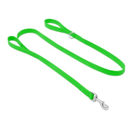 Waterproof Dog Leash with Double Handle, 6 FT Durable Odor-Proof Dog Leashes with Strong Aviation Aluminum Hooks Fits Small Medium or Large Dogs - color: Green, size: 6FT - Double Handle