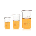 ULAB Scientific Glass Beaker Set, 3 Sizes Vol. 50ml 100ml 250ml, 3.3 Borosilicate Griffin Tall Form with Printed Graduation, UBG1048 - style: Tall form 3 Sizes: 50ml 100ml 250ml